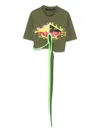 Ottolinger Graphic-print Tie-front T-shirt In Multi