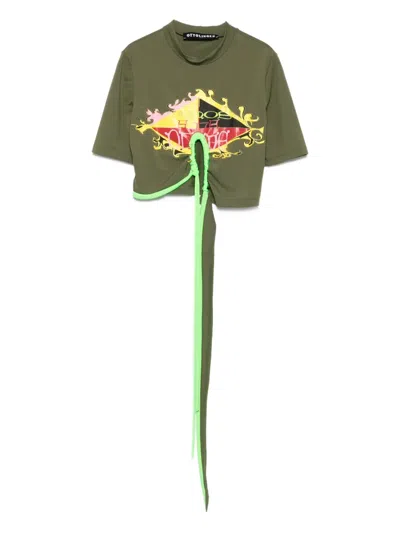 Ottolinger Graphic-print Tie-front T-shirt In Multi