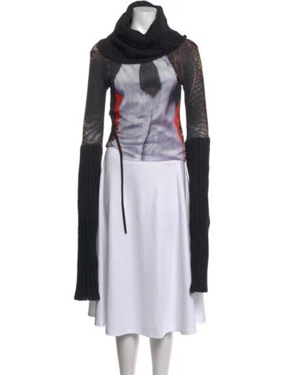 Pre-owned Ottolinger Graphic Print Turtleneck Top W/ Tags In Black