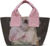 Ottolinger Gray & Pink Mini Tote In Cat Print