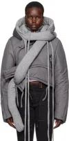 Ottolinger Gray Deconstructed Puffer Jacket In Grey