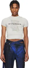 Ottolinger Gray Deconstructed T-shirt In Grey