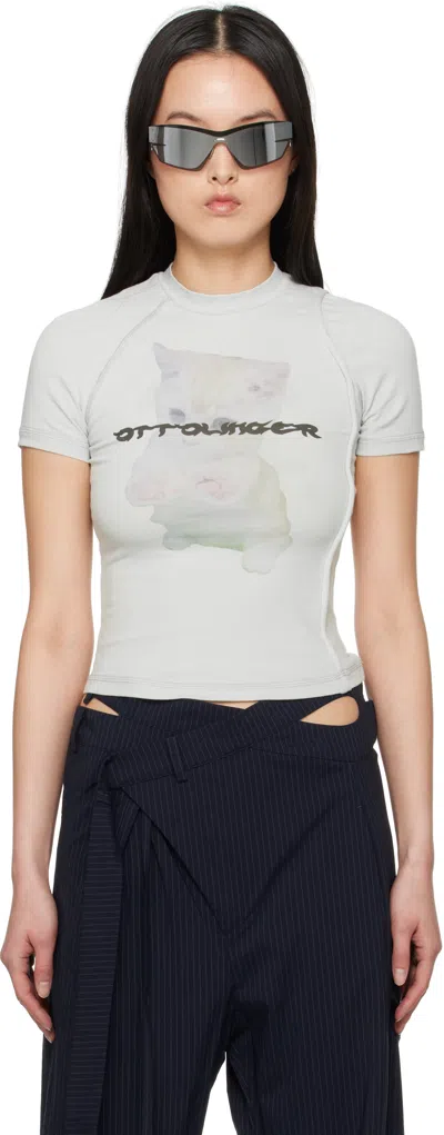 Ottolinger Gray Deconstructed T-shirt In Grey