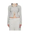 Ottolinger Gray Double Closure Rib Cardigan In Grey