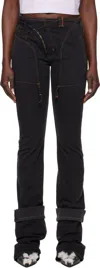Ottolinger Gray Open Back Jeans In Grey