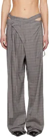 Ottolinger Gray Signature Wrap Suit Trousers In Grey