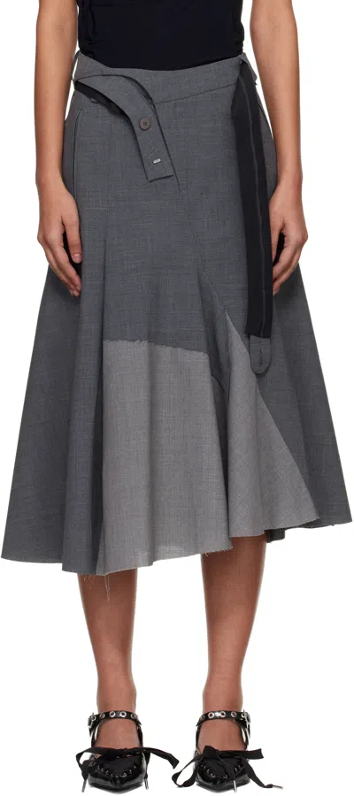 Ottolinger Gray Strapped Business Midi Skirt