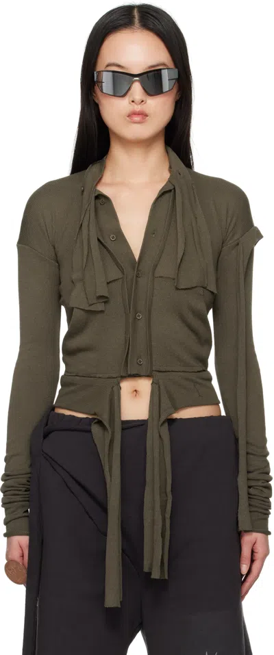 OTTOLINGER GREEN EXTENDED TRIM CARDIGAN