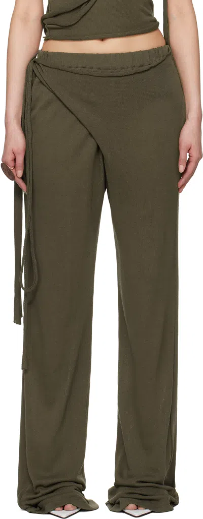 OTTOLINGER GREEN WRAP LOUNGE PANTS