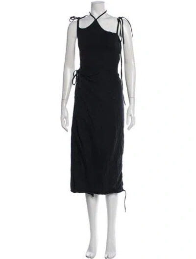 Pre-owned Ottolinger Halterneck Midi Length Dress In Black