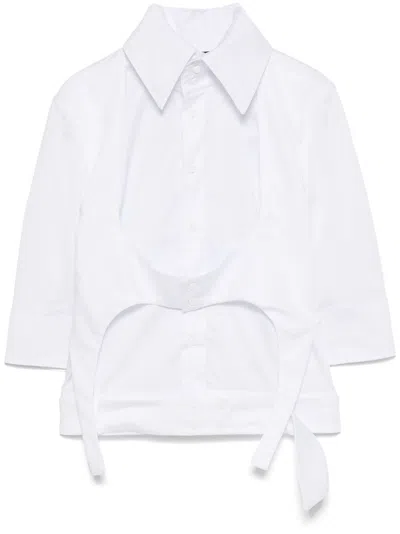 Ottolinger White High Collar Short Sleeve Shirt