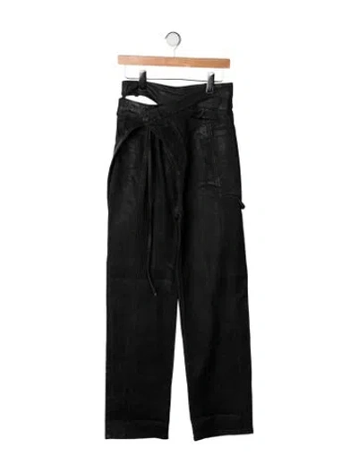 Pre-owned Ottolinger High-rise Straight Leg Jeans In Black