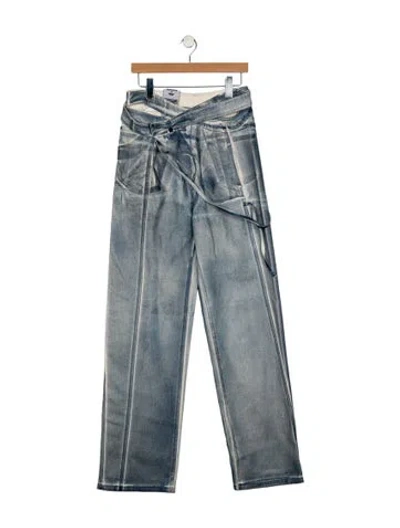 Pre-owned Ottolinger High-rise Wide Leg Jeans In Blue