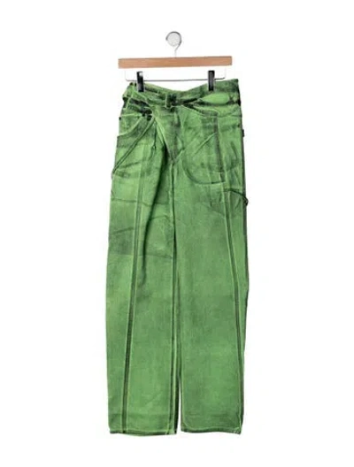 Pre-owned Ottolinger High-rise Wide Leg Jeans In Green