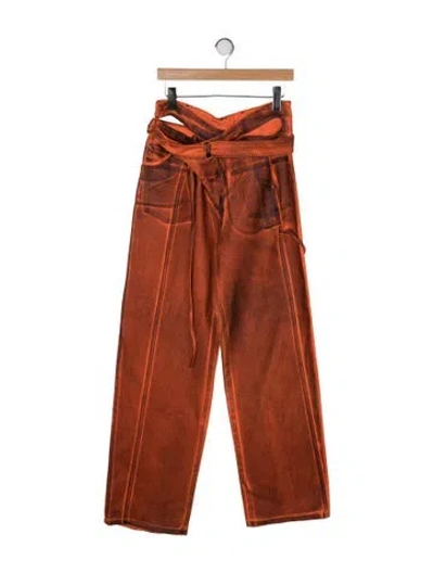 Pre-owned Ottolinger High-rise Wide Leg Jeans In Orange