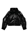 Ottolinger Womens Shiny Black Patent Faux-leather And Faux-fur Jacket In Black