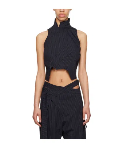 Ottolinger Irregular Waistcoat With Standing Collar In Black