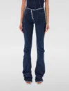 Ottolinger Women's Denim Raw Edge Draped Design Pants In Blau