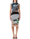 Ottolinger Julien Ceccaldi Printed Bodycon Midi Dress In Multi