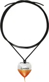 Ottolinger Knotted Heart Necklace In Black