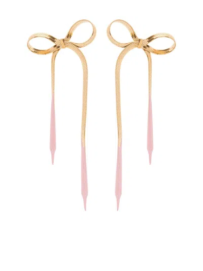 Ottolinger Laced Bow Earrings In Gold