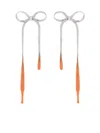 Ottolinger Laced Bow Earrings In Silver