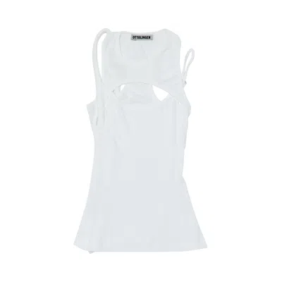 Pre-owned Ottolinger Layered Cut Out Tank Top 'white'