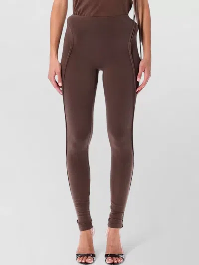 Ottolinger Leggings Stretch Fit Elastic Waistband Seams In Brown