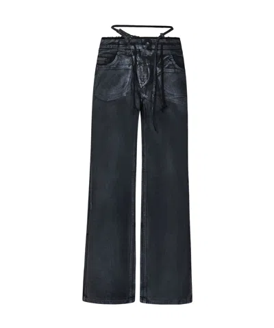 Ottolinger Logo Logo Wide-leg Denim Trousers In Black