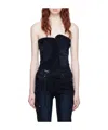 Ottolinger Navy Asymmetric Denim Tank Top In Black