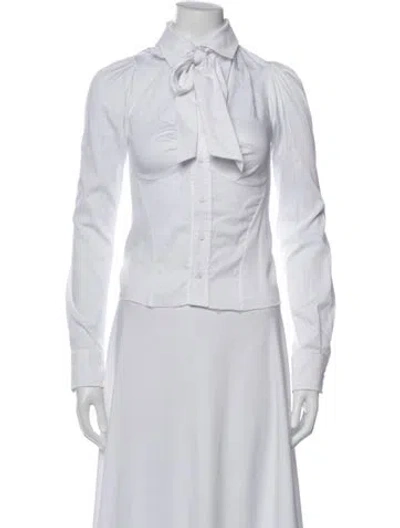 Pre-owned Ottolinger Long Sleeve Button-up Top In White