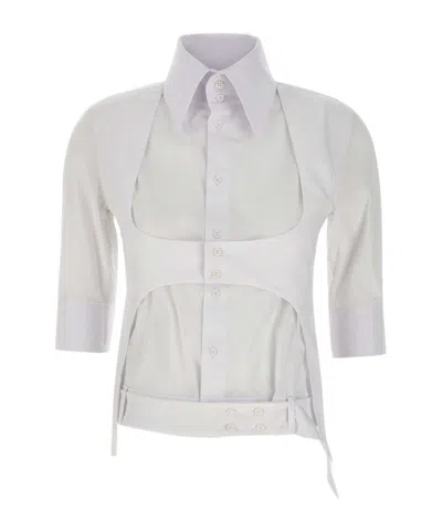 Ottolinger White High Collar Short Sleeve Shirt