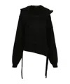 Ottolinger Deconstructed Cotton Hoodie In Black