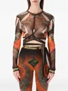 Ottolinger Mesh Semi Transparent Paisley Long Top In Multi