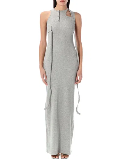 Ottolinger Maxi Dress With Cut-out Front And Side Ties In Grau