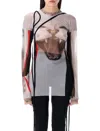 OTTOLINGER OTTOLINGER MESH DECONSTRUCTED CAT PRINT TOP