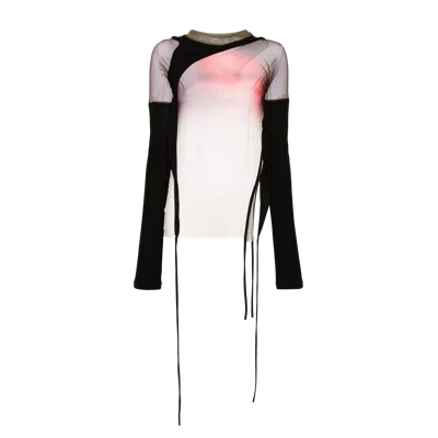 Ottolinger Mesh Face Wrap Longsleeve Black In Multi