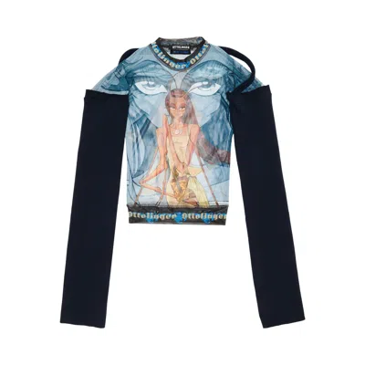 Pre-owned Ottolinger Mesh Hybrid Long-sleeve 'multicolor' | Multi-color | Women's Size Xs