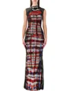 Ottolinger Mesh Maxi Gown In Multi