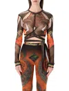 Ottolinger Mesh Semi Transparent Paisley Long Top In Multi