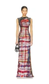 Ottolinger Mesh Maxi Gown In Multi