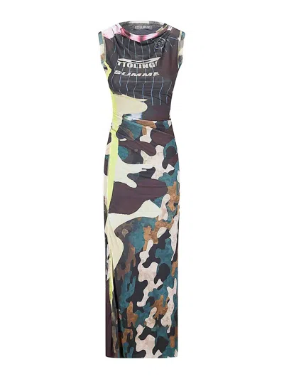 Ottolinger Mesh Maxi Gown In Multi