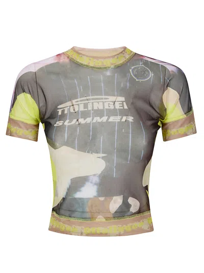Ottolinger Mesh Otto T-shirt In Gray