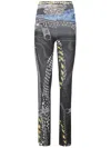 Ottolinger Fitted Mesh Trousers With Abstract Printed Pattern In Gray