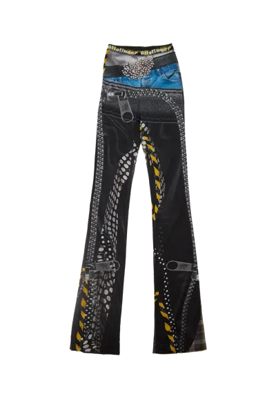 Ottolinger Mesh Pants Polka Dot Zip Print In Black