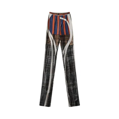 Pre-owned Ottolinger Mesh Pants 'racing Plaid' | Red | Women's Size S