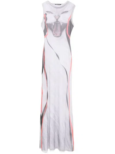 OTTOLINGER OTTOLINGER MESH PRINTED LONG DRESS