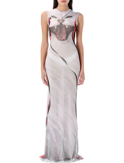 OTTOLINGER OTTOLINGER MESH PRINTED MAXI DRESS