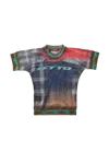 Ottolinger Mesh T-shirt Surf Plaid Print Blue In Blue