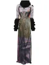Ottolinger Multicolor Turtleneck Maxi Dress In Black